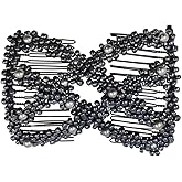 MLAVXCC 1 PCS Stretchy Beaded Hair Side Combs Magic Elastic Hair Clips Double Clips Comb Bun Maker for Women Girls