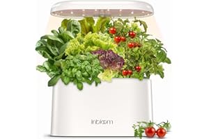 inbloom Hydroponics Growing System Kit Indoor Garden with LED Grow Light and Pod Kit, Plants Germination Kit for 5 Pods, Mufga Hydroponics Garden, Height Adjustable, Gardening Gifts(White)
