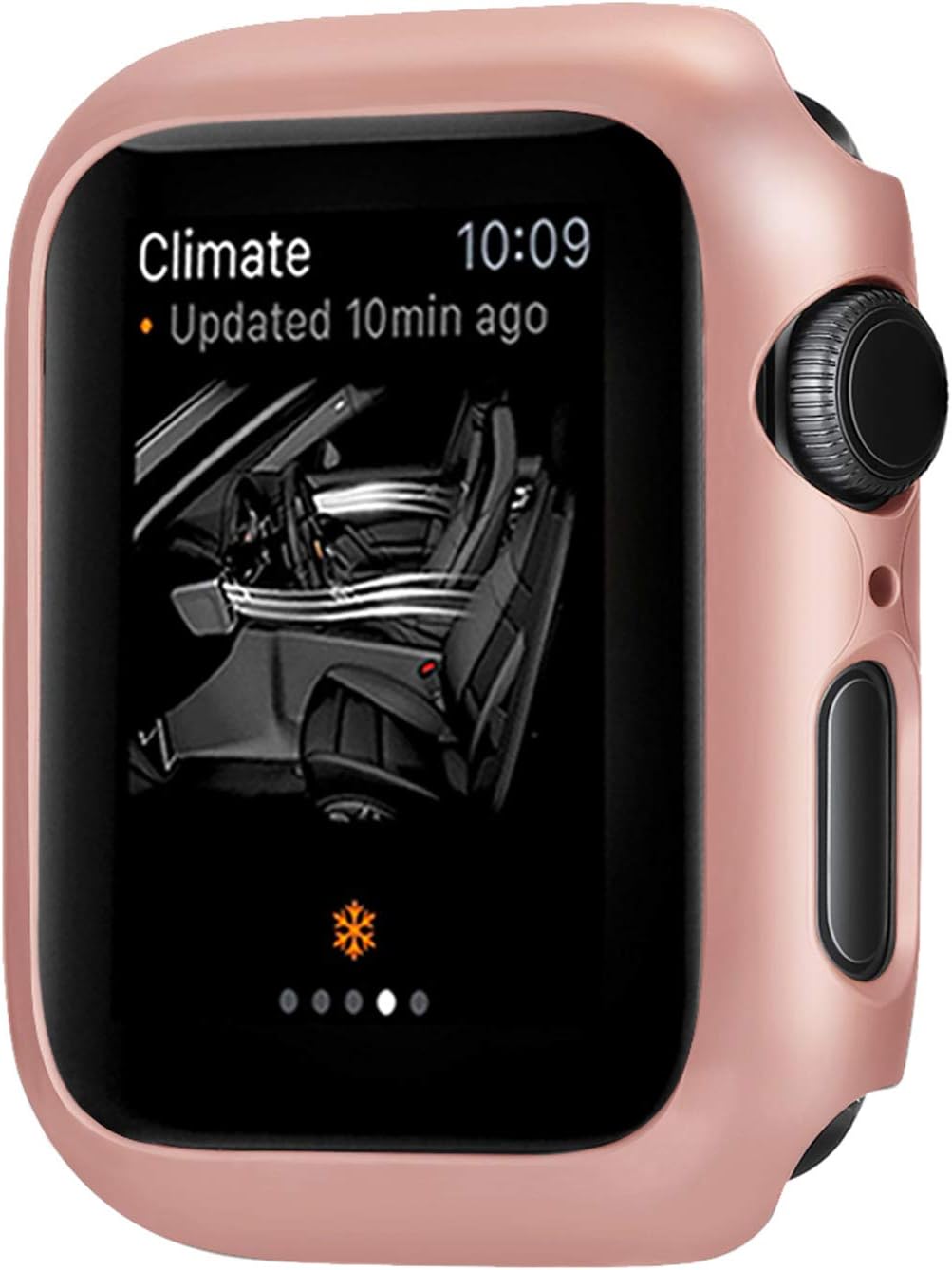 Leotop Compatible with Apple Watch Series 6 5 4 SE Case 44mm 40mm, Super Thin Bumper Protector PC Hard Cover Lightweight Slim Shockproof Accessories Matte Frame Compatible iWatch (Rose Gold, 40mm)