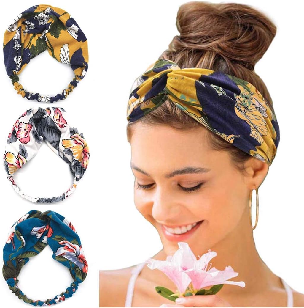 Catery Sports Headbands No Slip Grip Hairband Elastic Single Band Silicone Lined Sweatband Yoga Hair Accessories for Women and Girls (Multi2-6Pack) (Set 4-3 Pack)