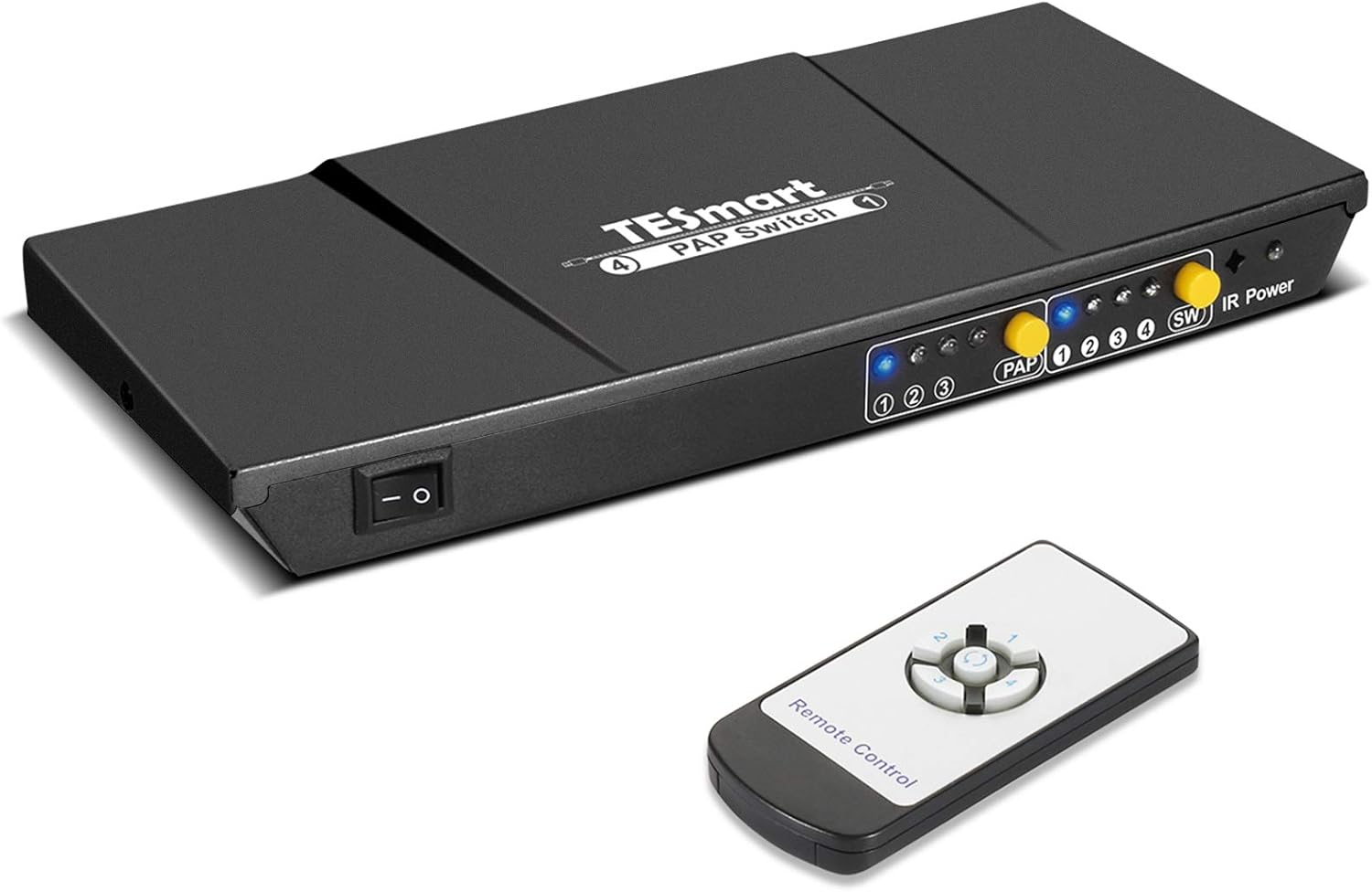 TESmart HDMI Switch 4X1 Quad Screen Multi-Viewer Splitter Seamless Switcher with 5 Display Modes IR Remote, Support 1080P@60Hz 4 in 1 Out(Black): Home Audio & Theater