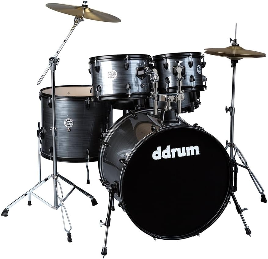 ddrum D2 Player Series Complete Drum Set with Cymbals, Grey Pinstripe