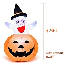 Tangkula 4.9 FT Inflatable Ghost in Pumpkin, Self