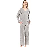 HEARTNICE Women Fleece Pajama Set, Ultra Soft 2 Piece Long Sleeve PJs Set, Warm Pullover Winter Sleepwear