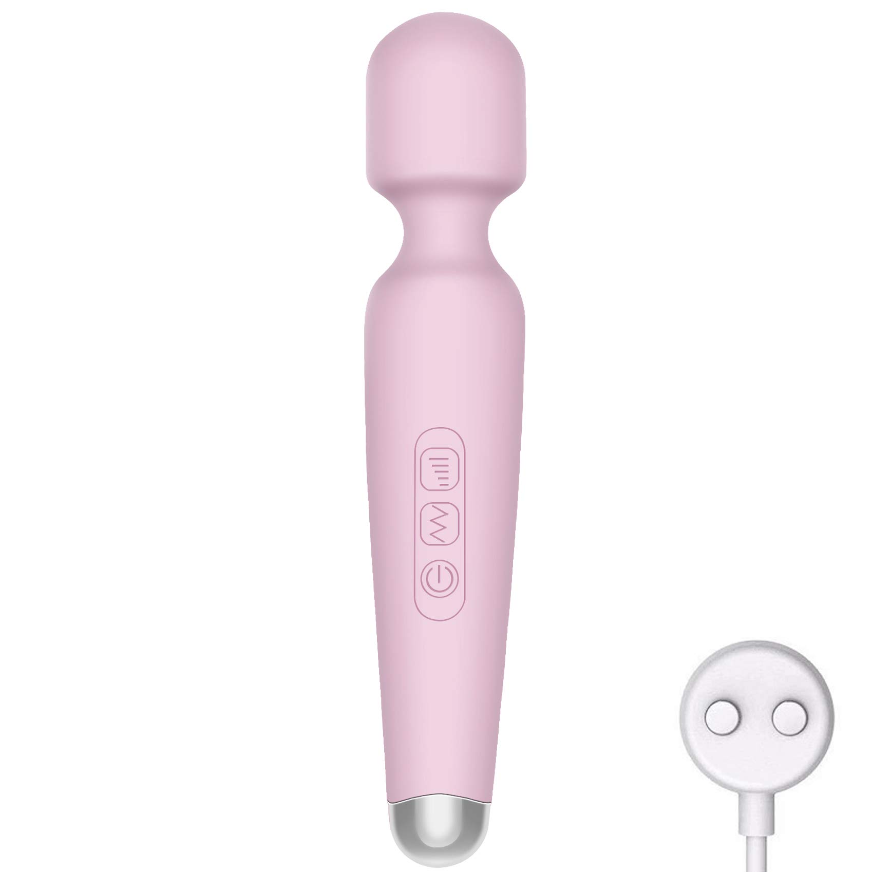 Wireless Wand Massager,New IPX 8 Waterproof Powerful Mini Cordless Wand Massaging with 10 Vibrations and 5 Multi-Speed,getbear Silicone Compact Rechargeable Power Massager (Pink) (Pink)