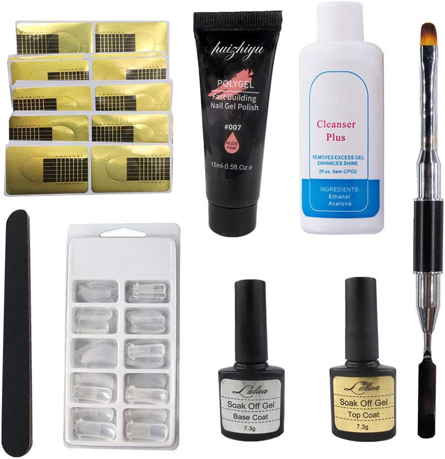 Ashui Nail Extension Gel Kit, Nail Starter Kit Poly Extension Gel Diy