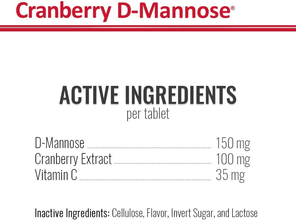 Cranberry D-Mannose Urinary Tract Support - Bladder Health Supplement for Dogs and Cats - 60 Tablets : Pet Supplements : Pet Supplies