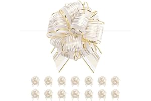 Gift Bows Large 6 inches 15 Pcs Gift Pull Bows for Presents, Gift Wrap Ribbon Pull Bows for Gift Wrapping, Wedding Baskets, P