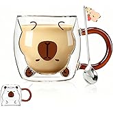 Birthday Gifts for Women Men Cute Capybara Mug Double Walled Coffee Glasses Cups Tea Cappuccino Latte Cup Funny Christmas Gifts Cute Capybara Stuff Gift for Mom Friend Coworker Her Him Home Decor