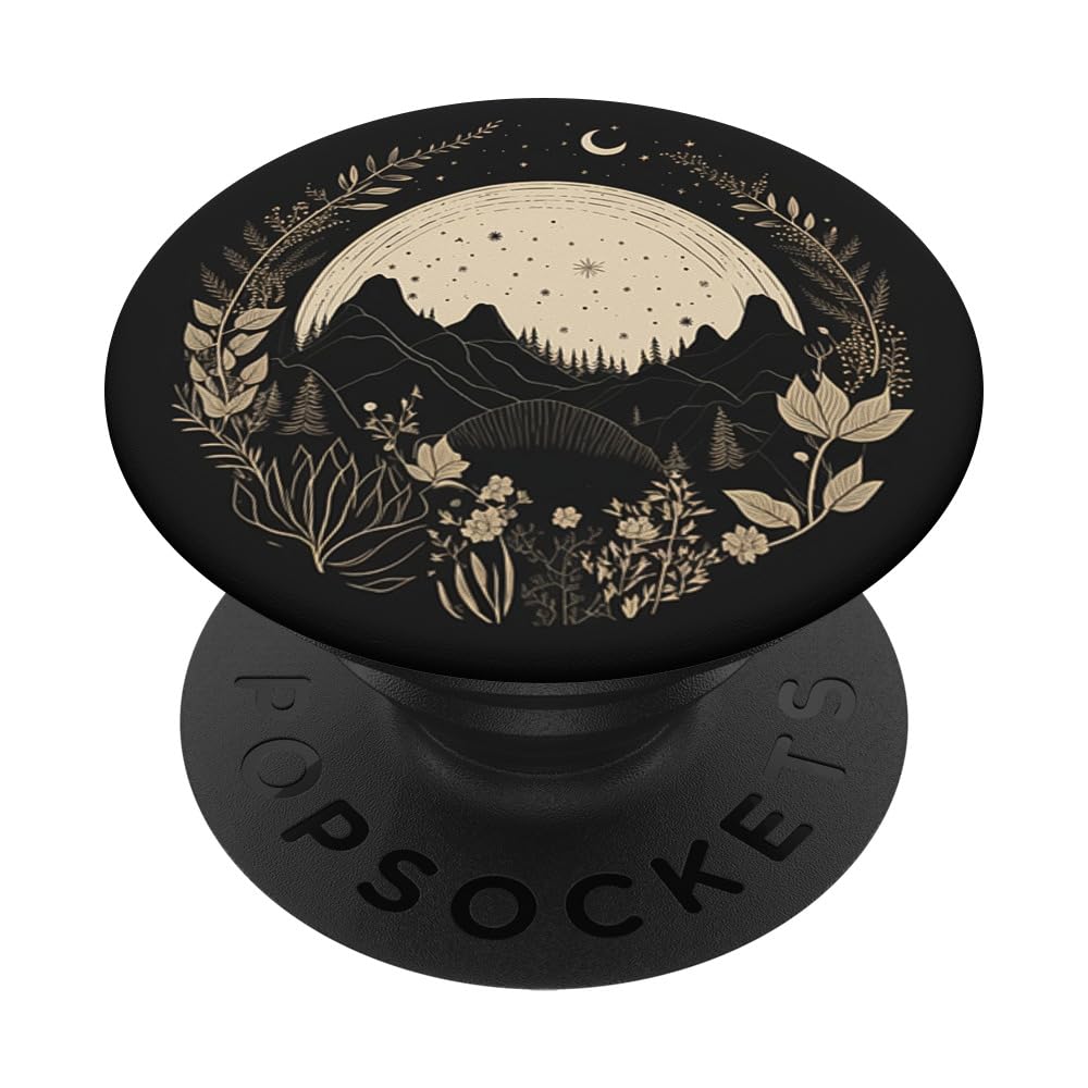 PopSockets Pop Grip: Boho Chic Floral Forest Nature Mountain Moon Hiking Camping Phone Grip Stand