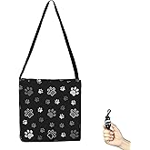 BeeGreen Paws Foldable Compact Ultimate Crossbody Tote Bag - Reusable Grocery Shopping Bag - Portable Lightweight Duffle Bags