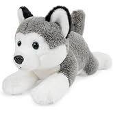 JUSTQUNSEEN Stuffed Animal Siberian Husky 12&Prime; Plush Toy Super Soft Plush Puppy Dog Stuffed Comfort Plush for Kids Toddlers Preschool Boys Girls Birthday Gift Holiday Present Plushie