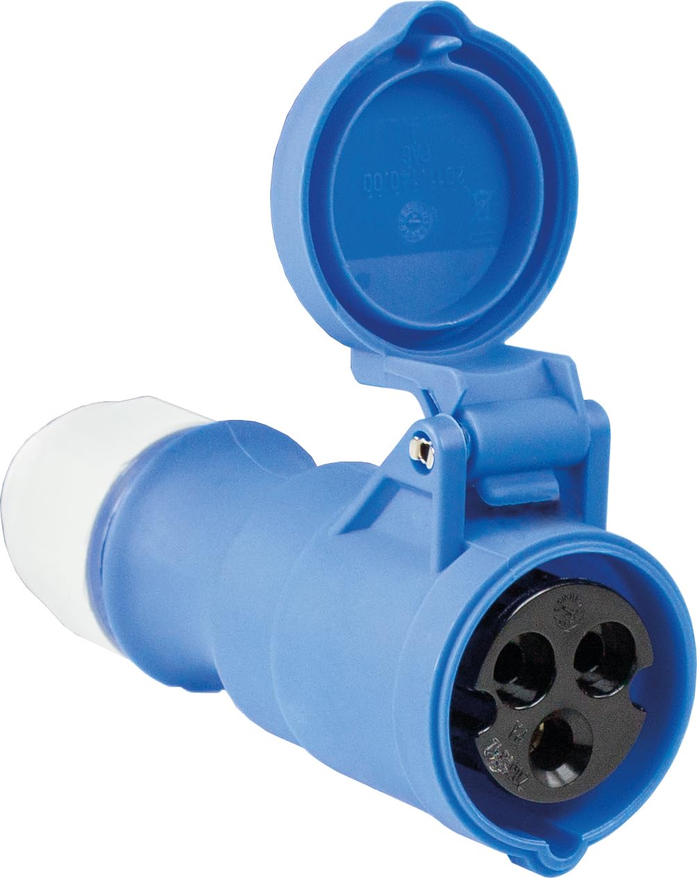 AS โ Schwabe CEE KUPPLUNG with Hinged Lid, 230 V, 16 A, Blue, 60471