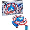 Avengers Marvel Mech Strike Captain America Strikeshot Shield Role Play Toy with 3 NERF Darts, Pull Handle to Expand, for Kids Ages 5 and Up