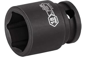 Jetech 18mm Standard Impact Socket with 18mm Drive, Made with Chromium Molybdenum Alloy Steel, Heat Treated, 6-Point Design, 