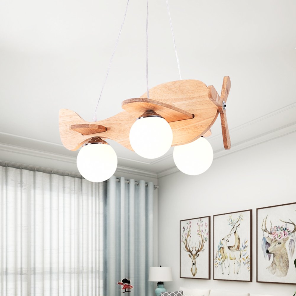 Children S Room Aircraft Pendant Chandelier Led Creative Hanging