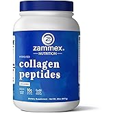 Zammex Collagen Peptides Powder, 90 Servings, Unflavored Instant Powdered, Pure Hydrolyzed Collagen Protein Powder (Type I, III) 100% Grass Fed, Paleo & Keto, Non-GMO, for Skin Hair Nail Joint