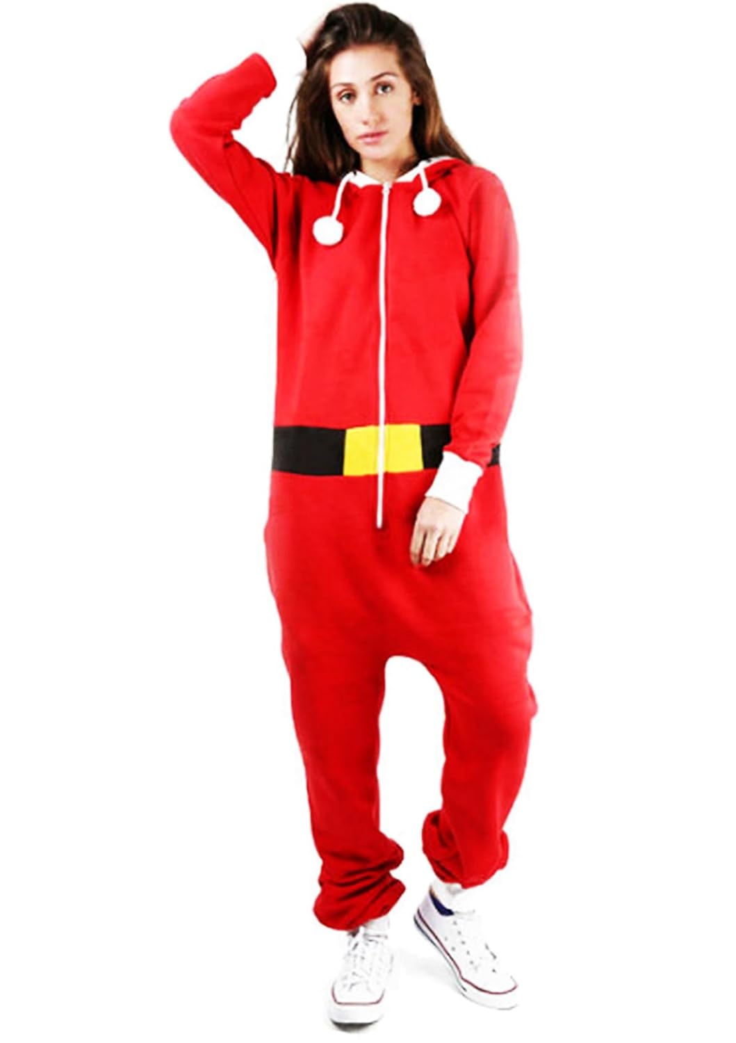 red all in one jumpsuit