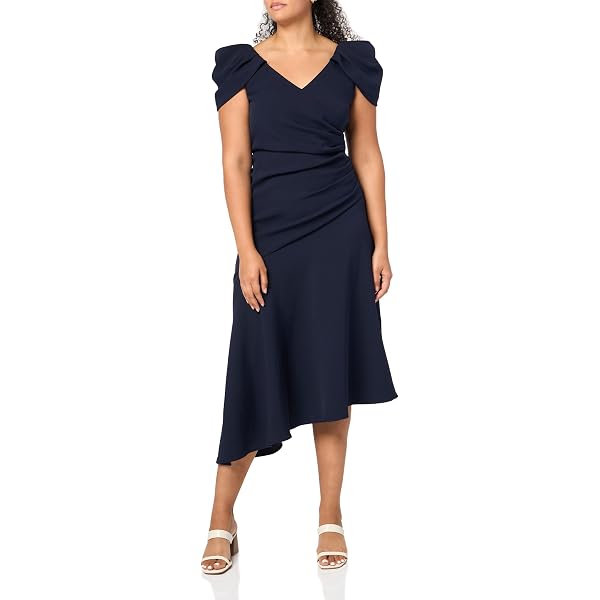 chinese dress ladies Nicole Miller Women's Solid Cotton Metal Ruffle Front Dress Dress, Catalina  Blue, 2 at Amazon Women's Clothing store