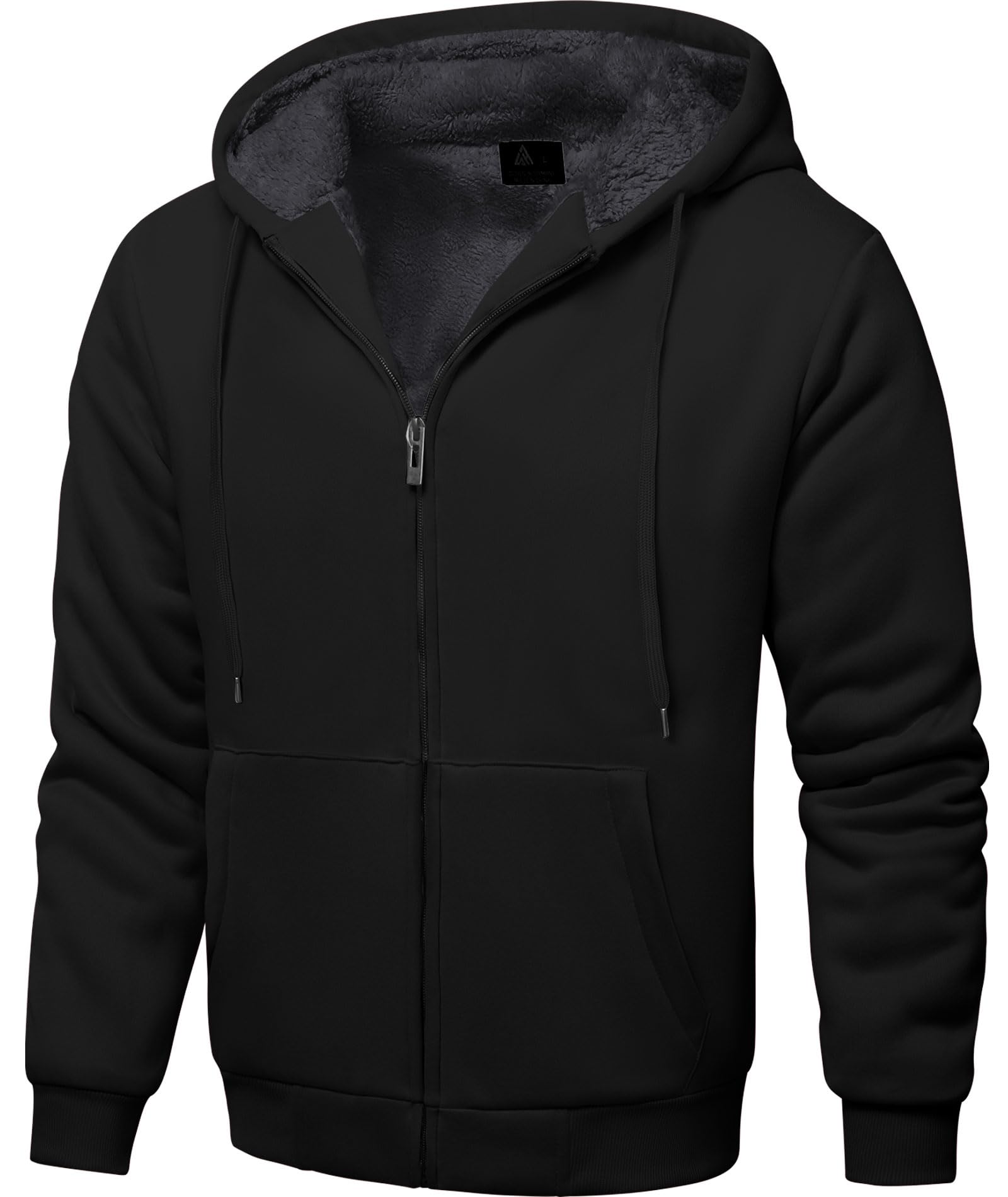 Photo 1 of **RIPPED** ZITY Men's Zip Up Hoodie Heavyweight Winter Sweatshirt Fleece Sherpa Lined Warm Jacket