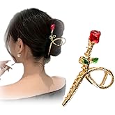 Large Roses Hair Clips,4 Inch Nonslip Big Nonslip gold Clamp Barrettes,Hair Claw Clips for Women and Girls,Fashion Hair Accessories