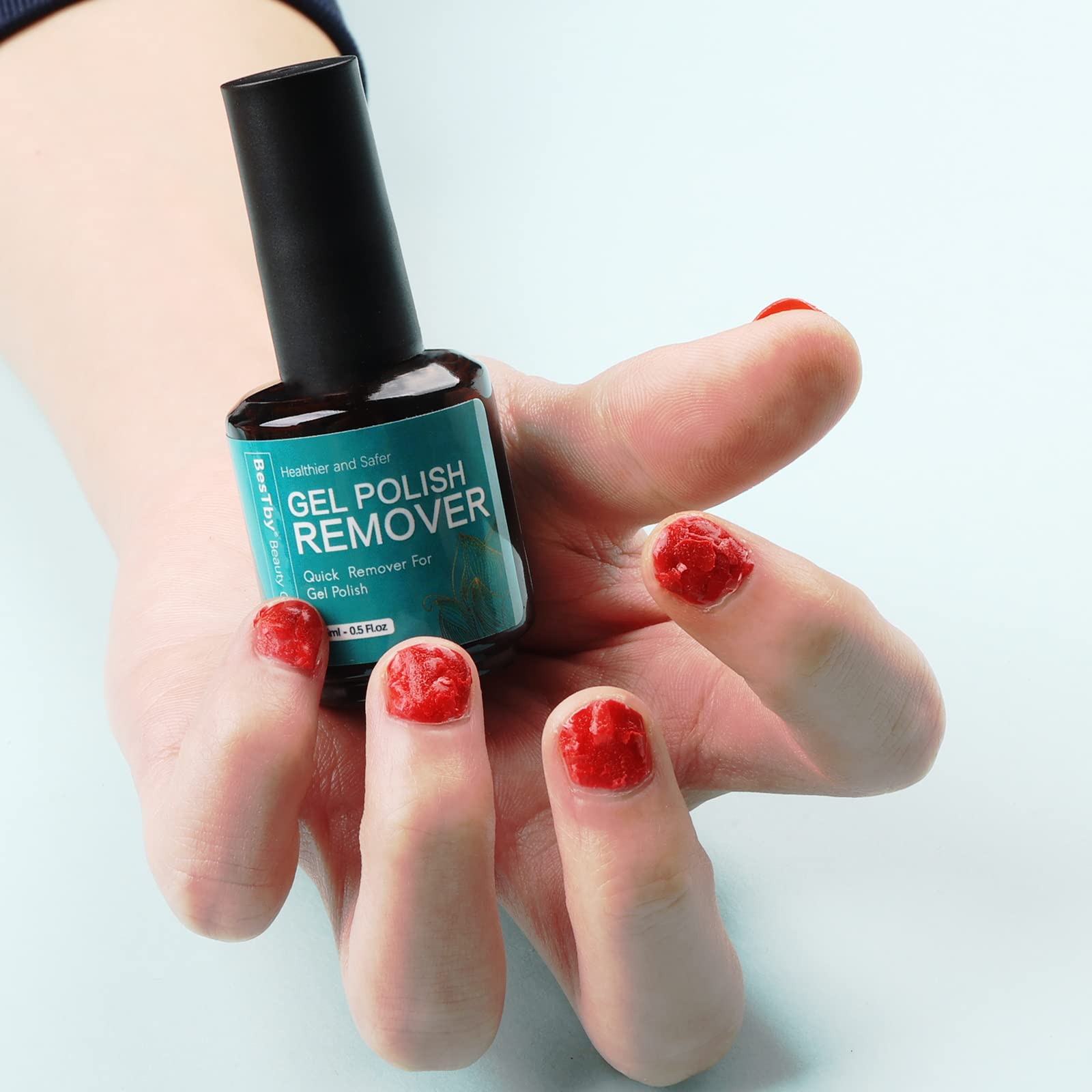 BesTby Gel Nail Polish Remover - Gel Polish Remover for Gel Nails Professional 2-5 Minute, with Cuticle Pusher and Scraper Nail File Tools, Easy and Quick Remove Gel Polish at Home - Image 5