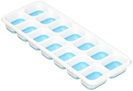 Set Of 2 Silicone Ice Cube Trays With Lids Bpa Free No Spill Cover Flexible New Mold Ice Cube Trays Molds
