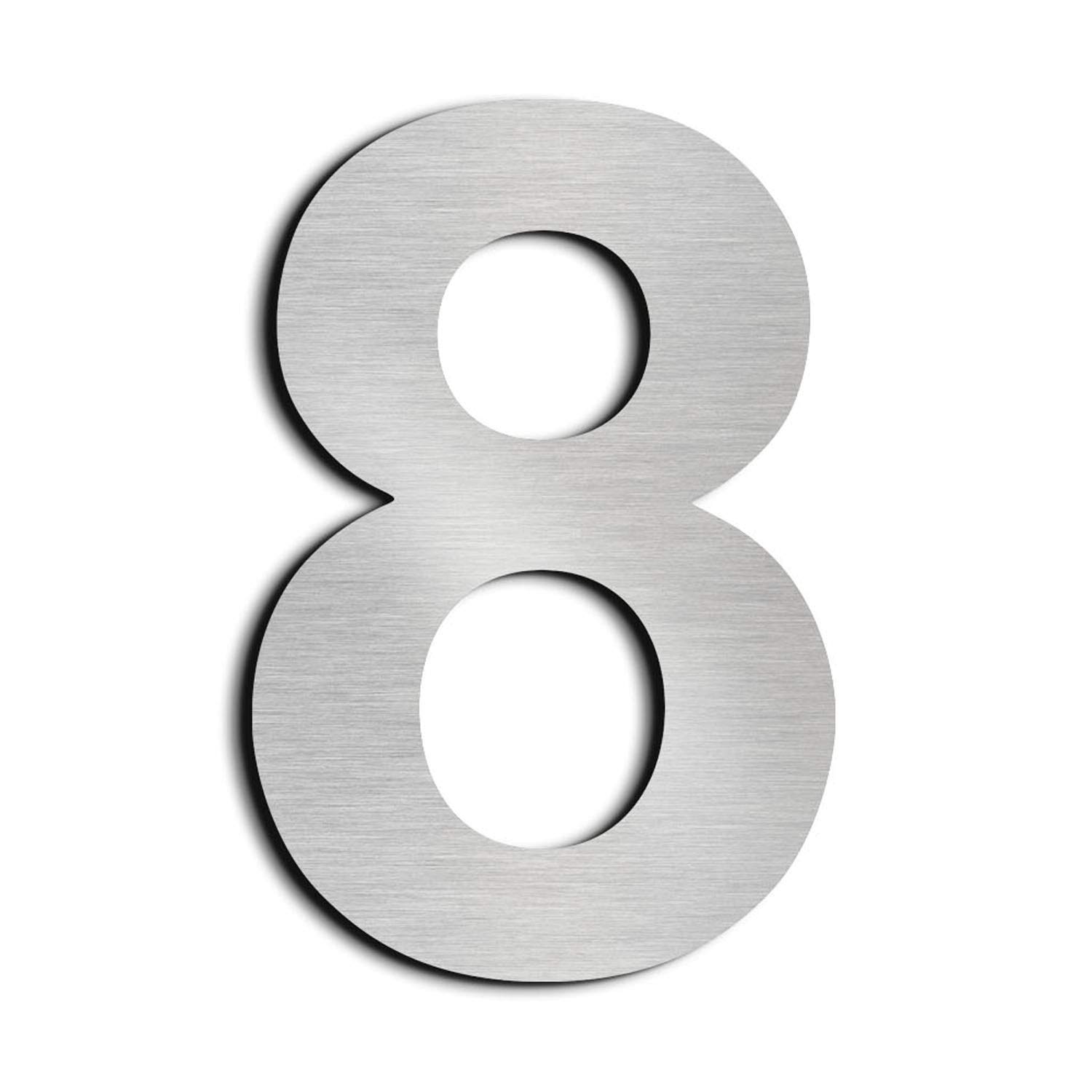 nanlyiau house numbers height 15.3cm Used for mailbox door house street made of solid Stainless Steel SUS304 Floating Appearance(6in8)