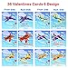 Unomor Valentines Day Cards, 36 Pack Foam Airplanes and 36 Pack Valentines Cards with 6 Different Designs for Classroom Exchange Party Favors(8’’ x 7.5’’)