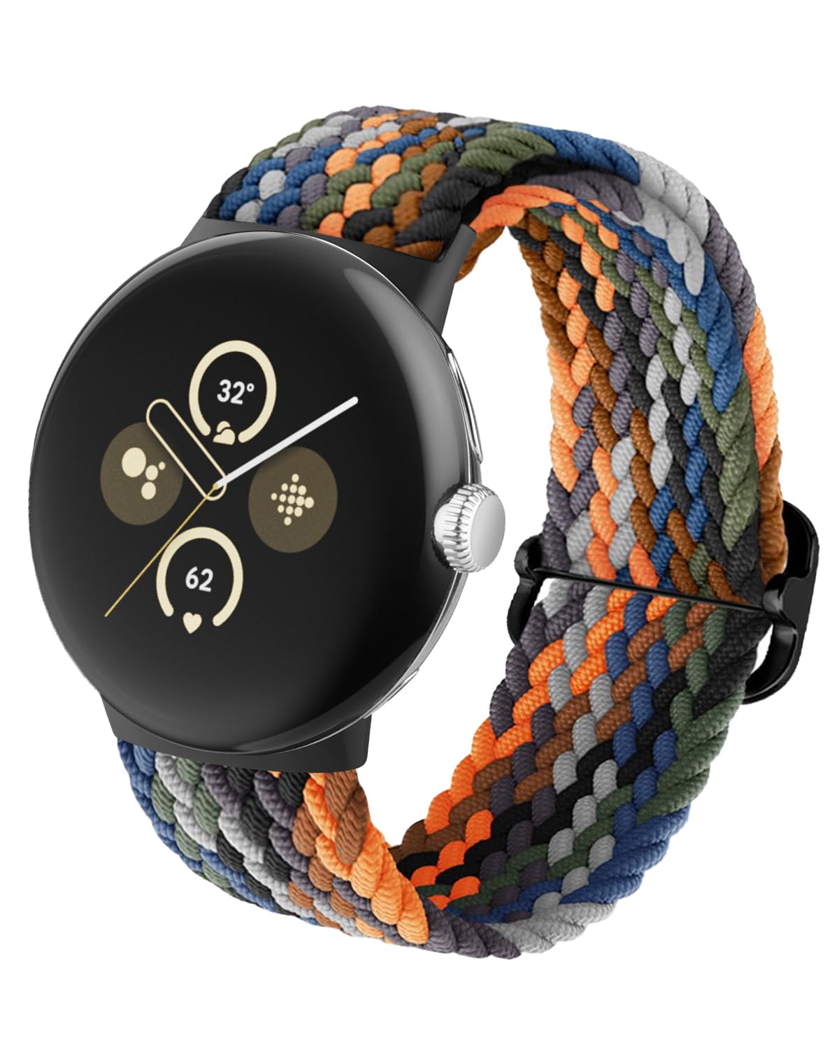 SimpleThings Braided Bracelets for Google Pixel Watch 2 Bracelet/Pixel Watch 1 Band, Adjustable Breathable Sports Loop Nylon for Google Watch Men Women, Nylon, Camouflage