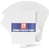 PSLER White Carbon Paper for Tracing - 30Pcs Graphite Transfer Paper, A4 | Use with Tracing Paper, Carbon Copy Paper for Drawing Patterns on Wood, Canvas, Fabric, Artist Lettering &amp; Sketching