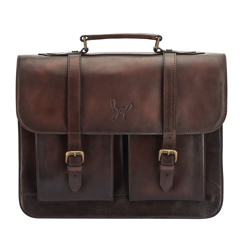 rohit bal men's satchel (brown)