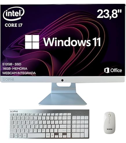 Computador All in One Intel Core I7 Ssd 512gb 16Gb Ram Tela 23,8