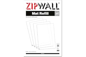 ZipWall ZWTMR Mat Starter Kit & Refill, 30 Sheets, Clear