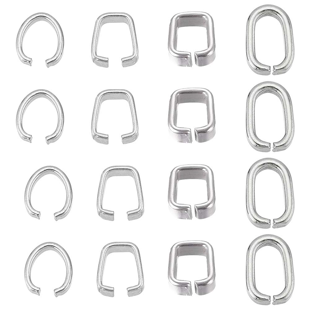 SUNNYCLUE 1 Box 120Pcs Pendant Clasp Pinch Clasp Bails 304 Stainless Steel Pinch Bails Pendant Clasp Bail Connector Pendant Clasps Jewellery Findings for Jewellery Making Bracelet Necklace DIY