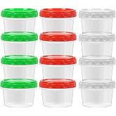 EONJOE 8oz Small Plastic Freezer Food Containers with Lids, 1 Cup, 12pcs | Airtight &amp; BPA-free for fresh food. Dishwasher/freezer safe, perfect for daily meal prep, portion control,snacks on-the-go.