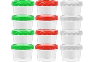 EONJOE 8 oz Small Freezer Containers with Lids Stackable Plastic Food Storage Container 1 Cup Meal Prep Bowls Airtight Dishwasher Safe,12-pack