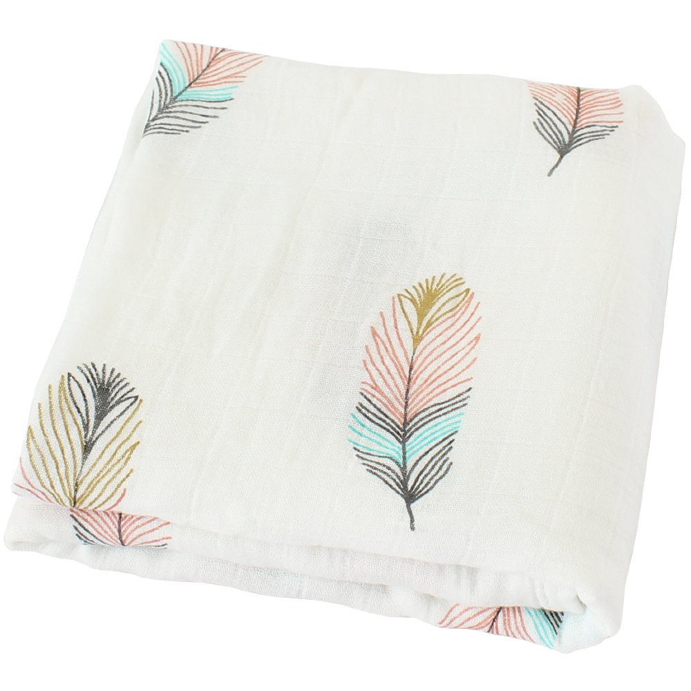 LifeTree Baby Musselin Swaddle Decke Tücher - 120x120 cm Löwenzahn Design Baby Bambus Baumwolle Pucktücher für Junge und Mädchen