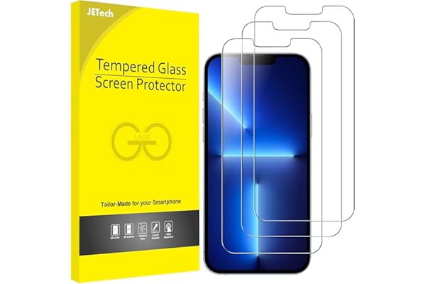 JETech Screen Protector for iPhone 17e (2026) / iPhone 16e / iPhone 13/13 Pro, Tempered Glass Film, 6.1-Inch Display, 3-Pack
