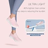 HKR Slip On Women Walking Shoes Breathable Knit Upper Memory Foam Insole Pink view 5