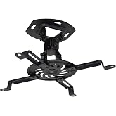 VIVO Black Adjustable Ceiling Projector Mount, MOUNT-VP01B | Universal, Fits Regular and Mini Projectors, 12.5 in Mounting Range, Projection Mount with Extending Arms, Holds 30 lbs