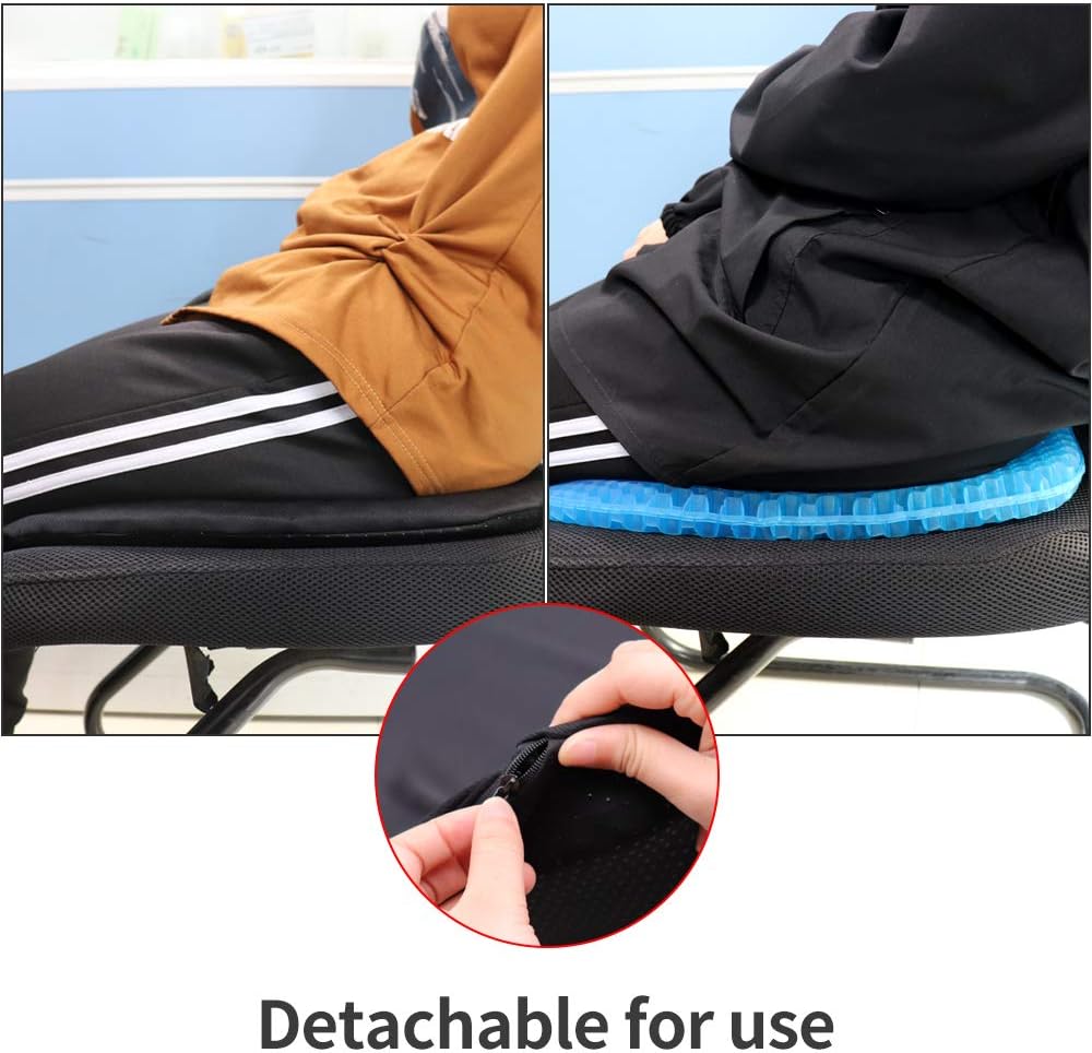 KR Gel Seat Cushion, Double Layer Egg Gel Cushion for Pressure Relief, Seat Cushion for The Car,Office,Wheelchair&Chair.Breathable Design,Durable,Portable: Home & Kitchen