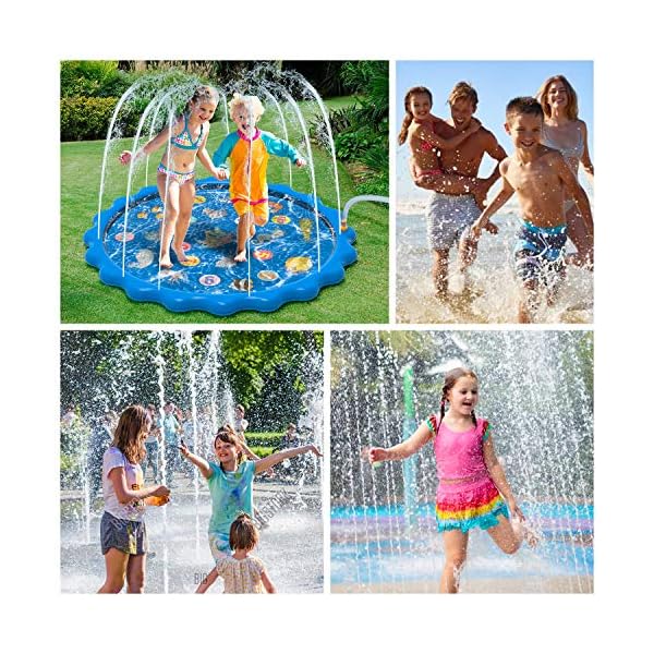 Toddlers-Toy-Splash-Pad-Sprinkler-Splash-Play-Mat-for-Toddlers-Inflatable-Outdoor-Party-Sprinkler-Pad-Wading-Pool-with-5-Patches-for-Kids-Age-2-Water-Toys-for-Summer-Outdoor-Garden-Beach-68 Toddler Toys - Splash Pad, Sprinkler & Splash Play Mat for Toddlers, Inflatable Outdoor Party Sprinkler Pad Wading Pool…