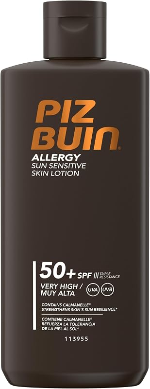 Allergy Sonnencreme LSF 50 – Wasserfestes Sonnenschutzmittel für empfindliche Haut und Allergiker, mit Calmanelle und FEVERFEW PFE, hoher UVA- und UVB-Schutz, 200ml