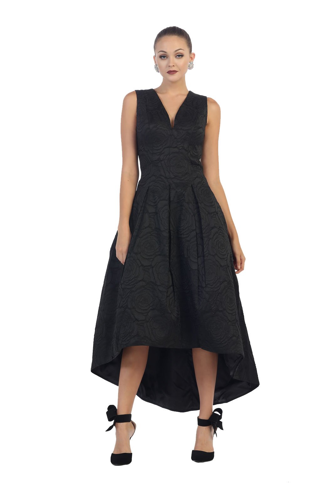 grace high low jacquard dress