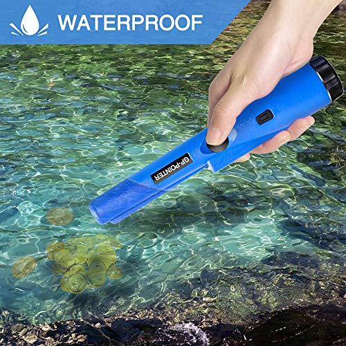 PiAEK Pin Pointer Metal Detectors for Adults/Kids, Handheld Fully Waterproof Pro Metal Detector High Sensitivity with Holster Treasure Hunting Blue - Thumbnail 3