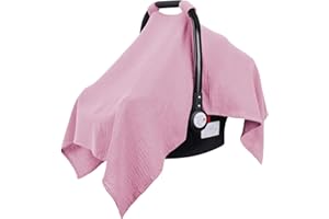 Metplus Muslin Car Seat Cover for Babies - Carseat Stroller Cover Infant Stroller Covers for Boys and Girls, Breathable & Lightweight, Fits Most Strollers & Baby Car Seats
