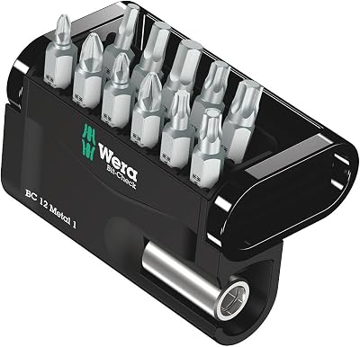 Wera 05057424001 Bit-Check 12 Metal 1 General Purpose Bit Set (12-Piece)
