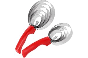 Rustark 2pcs Reversible Stainless Steel Curry Comb Horse Brush 4 Rings and 6 Rings with Soft Touch Grip Metal Curry Brush for Cow Sheep Dog Goat Horse