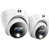Night Owl 2K Wired Dome Security Cameras w/ 2-Way Audio (2-Pack) | Add-On for Compatible Systems (DVR Sold Separately); Visual Deterrent Dome Design; US-Owned &amp; Operated; US-Based Servers Only